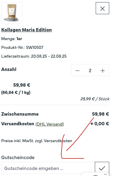 echt vital gutscheincode einlösen