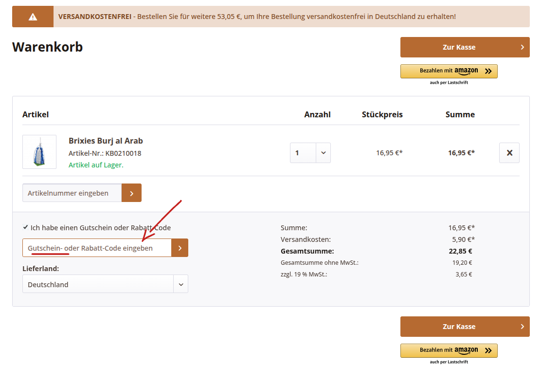 Rabattcode bei Knobelbox einlösen