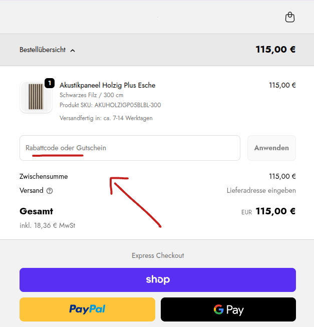 Momento Rabattcode einlösen