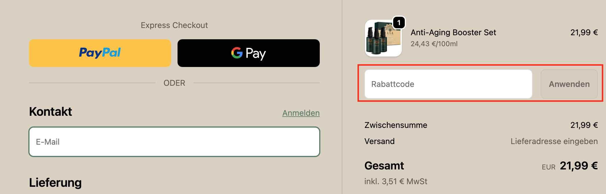 Gutschein einlösen