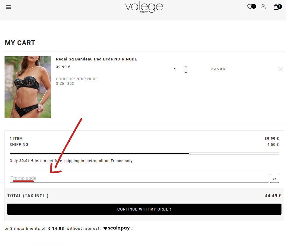 valege Rabattcode einlösen