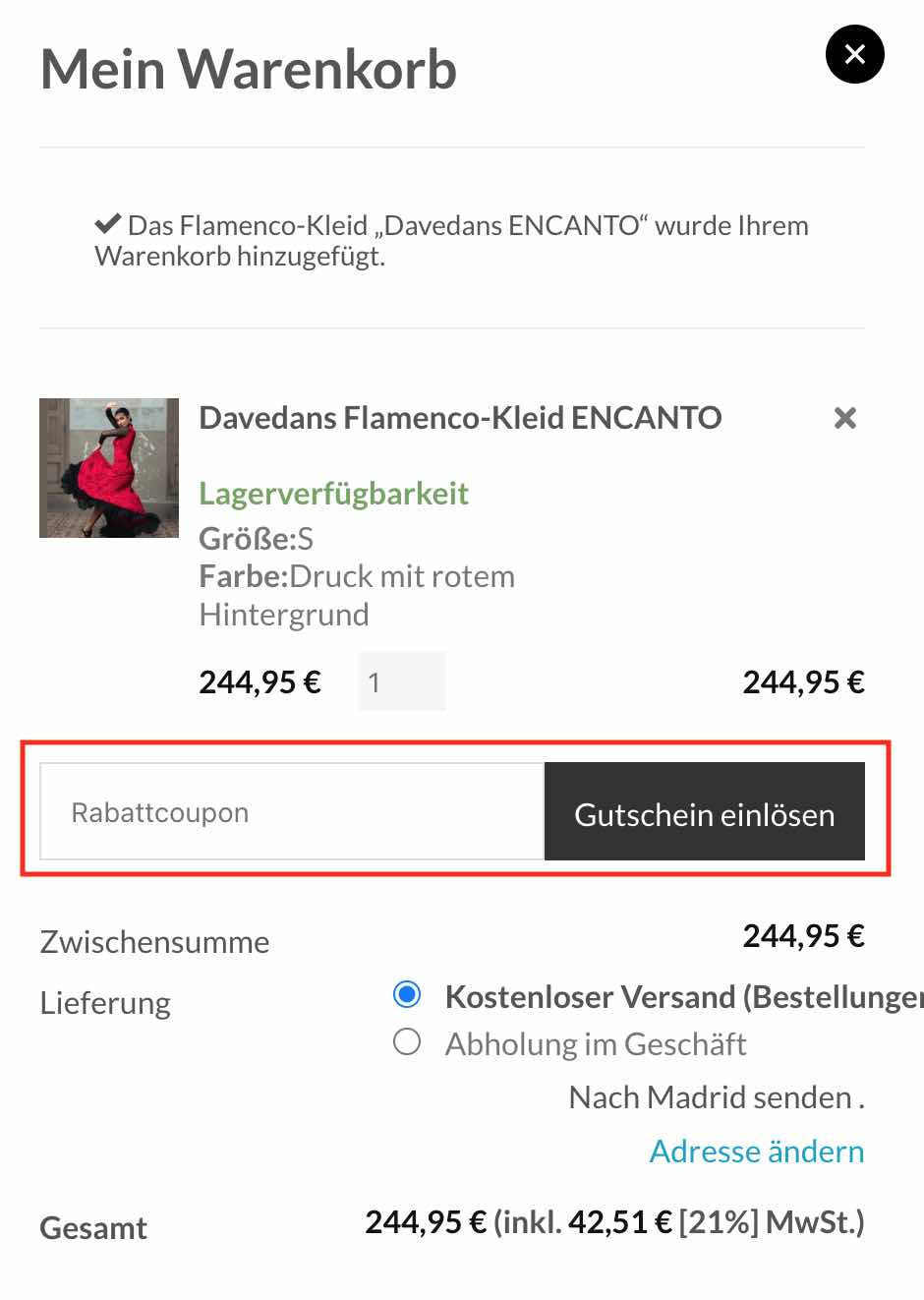 Gutschein einlösen