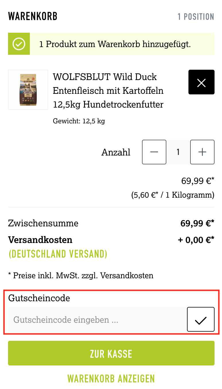 Gutscheincode einlösen