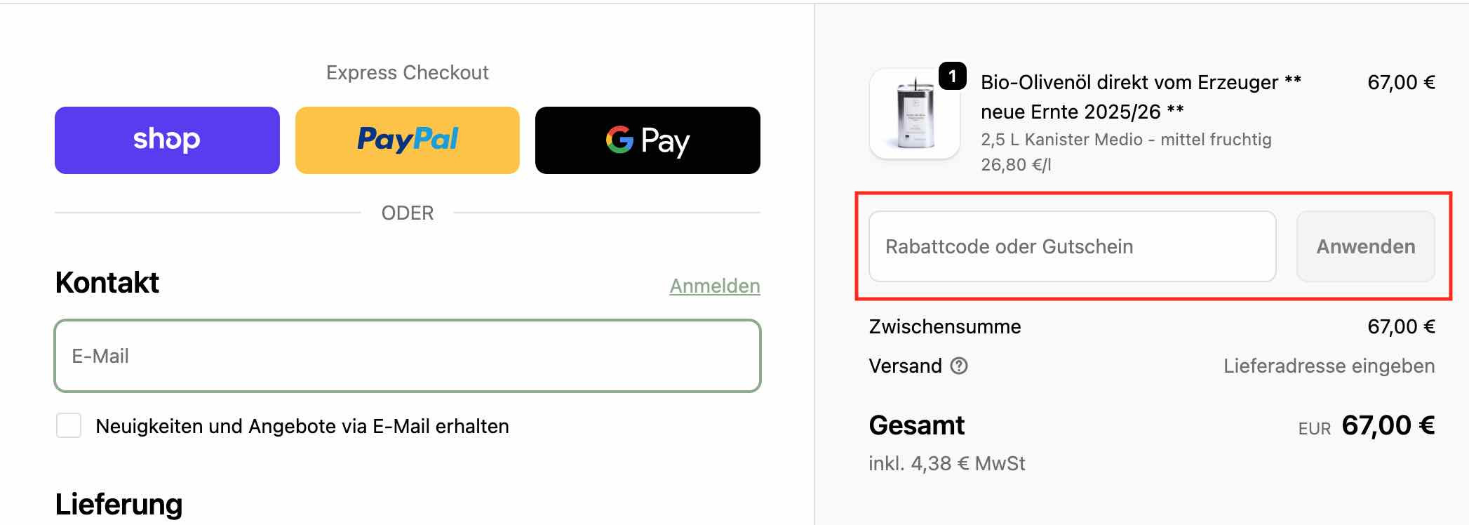 Gutschein einlösen