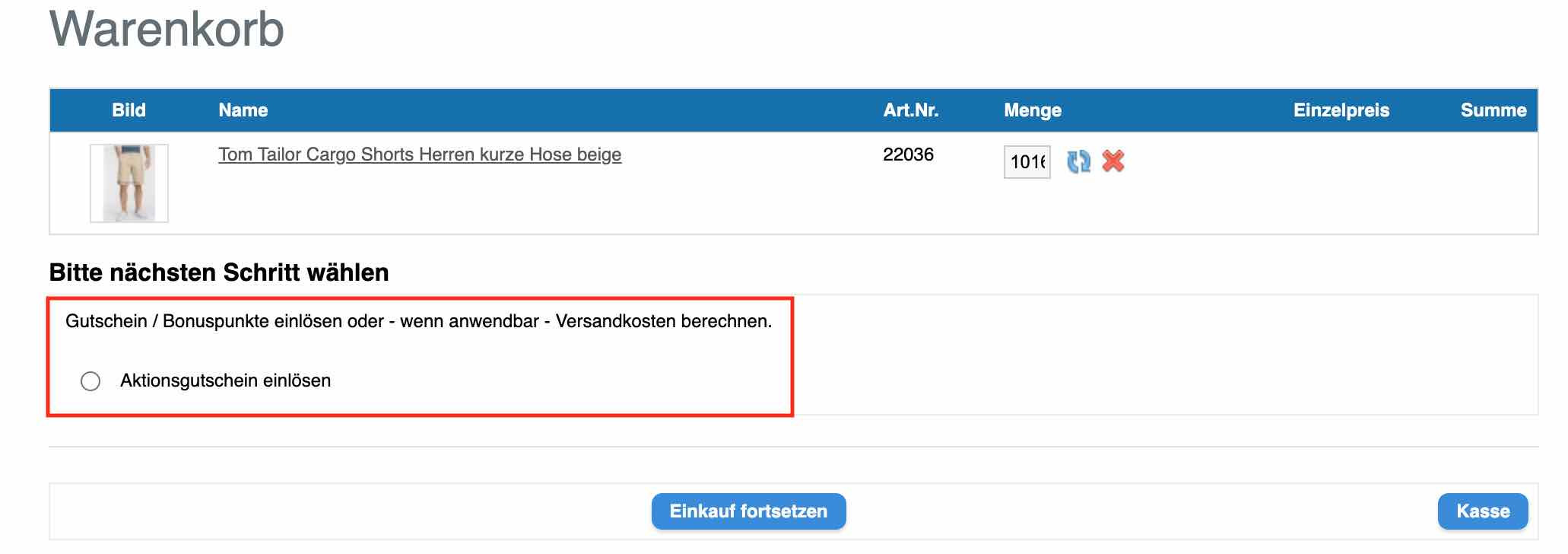 Gutschein einlösen
