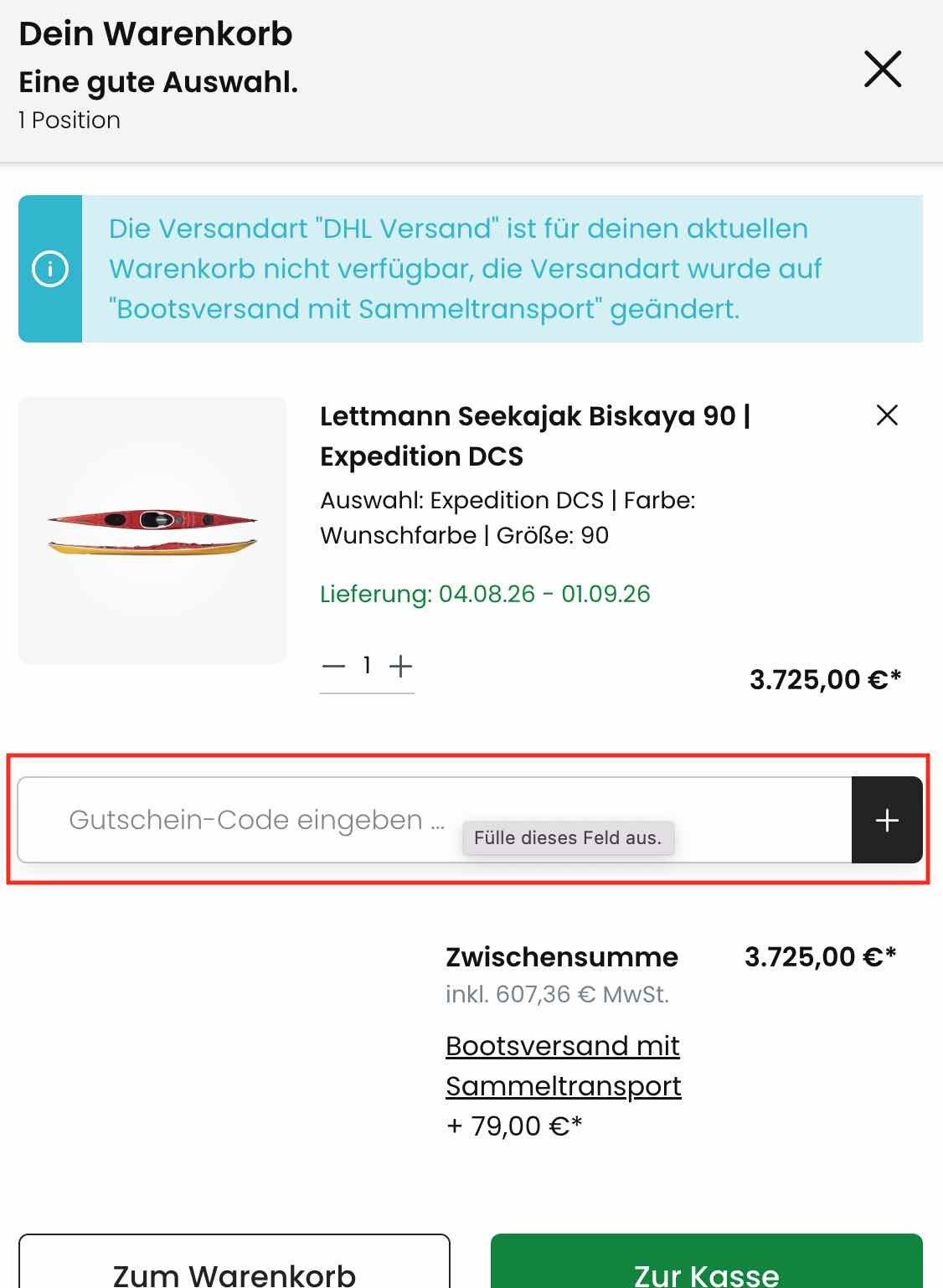 Gutschein einlösen