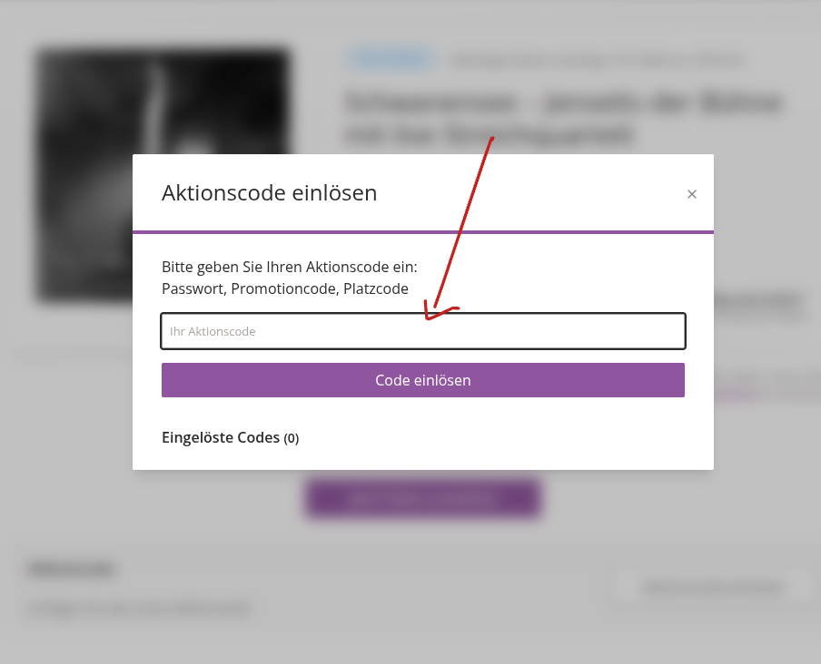 Aktionscode einlösen 2