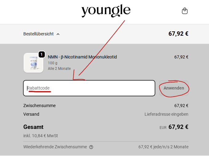 Rabattcode bei youngle einlösen