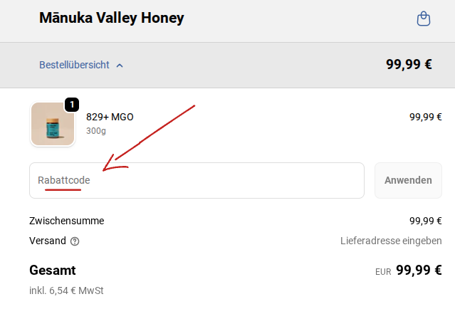 Manuka Valley Rabattcode einlösen