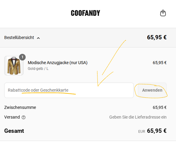 Rabattcode bei Coofandy einlösen.