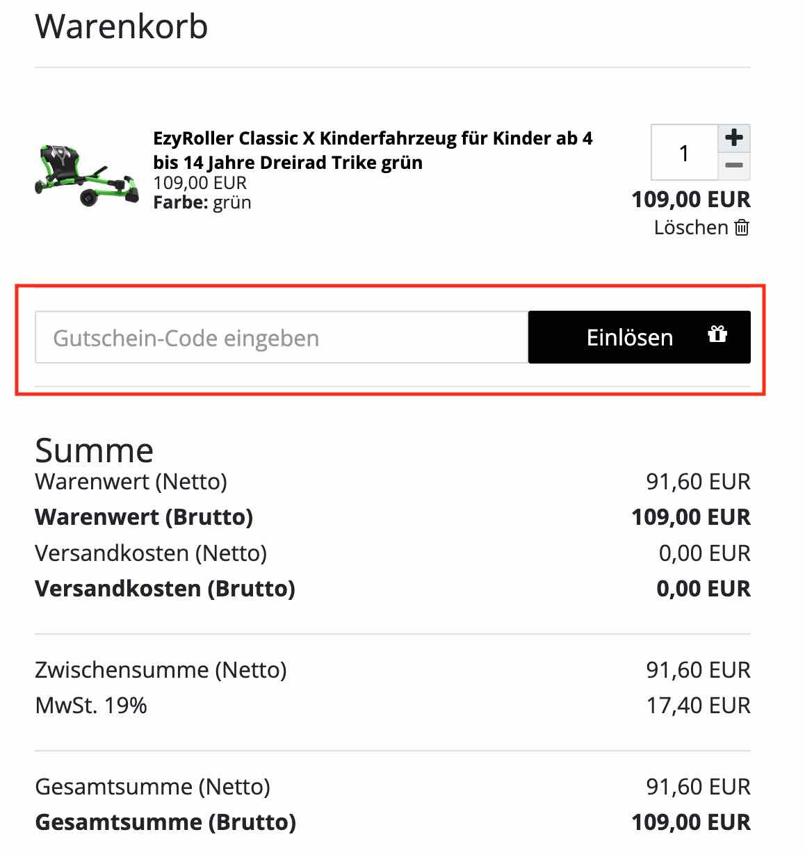 Gutschein einlösen