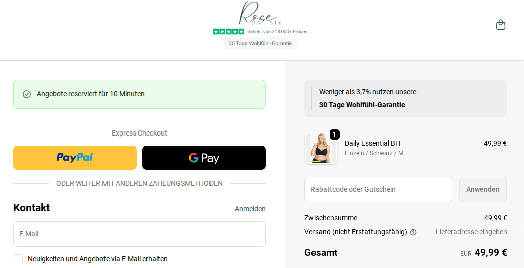 Rabattcode einlösen