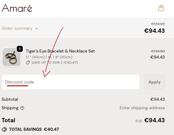 Gutscheincode bei Amare einlösen