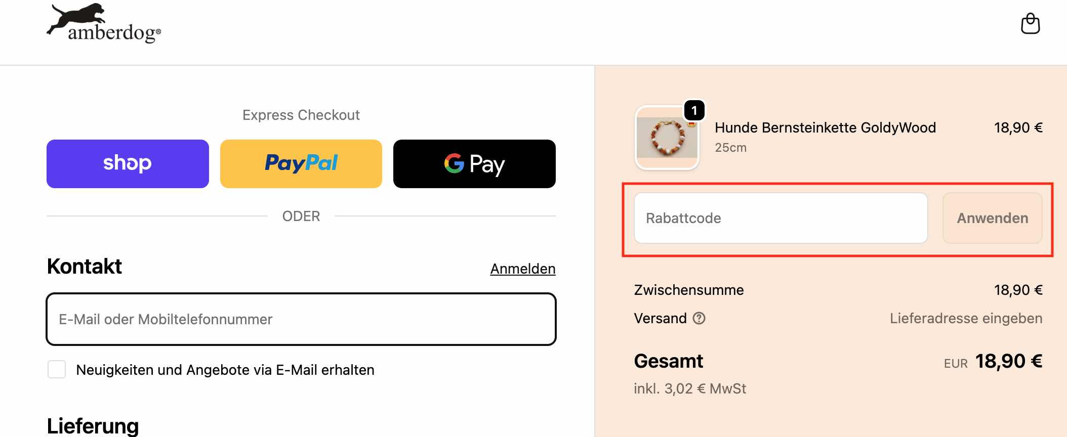 Gutscheincode einlösen