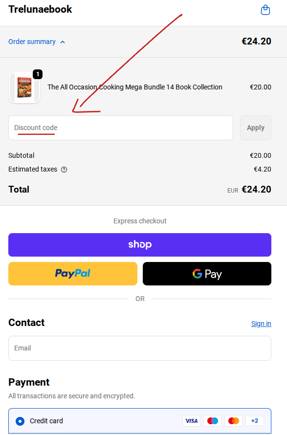 Rabattcode einlösen