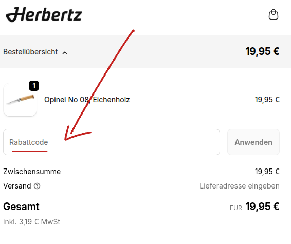Herbertz Rabattcode einlösen