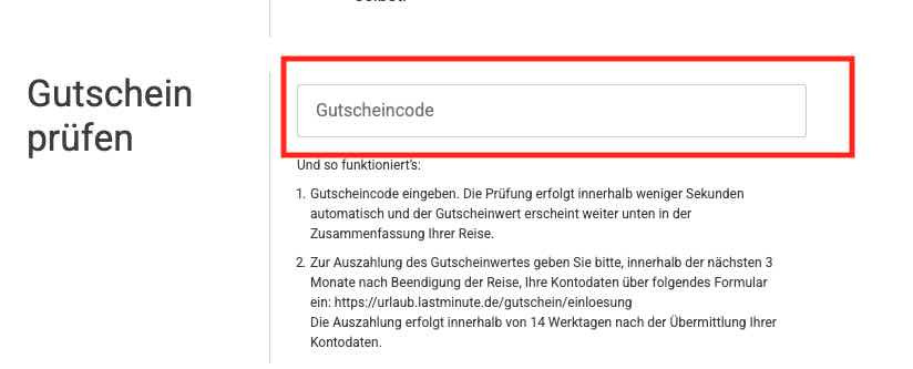 Lastminute.de gutschein eingeben