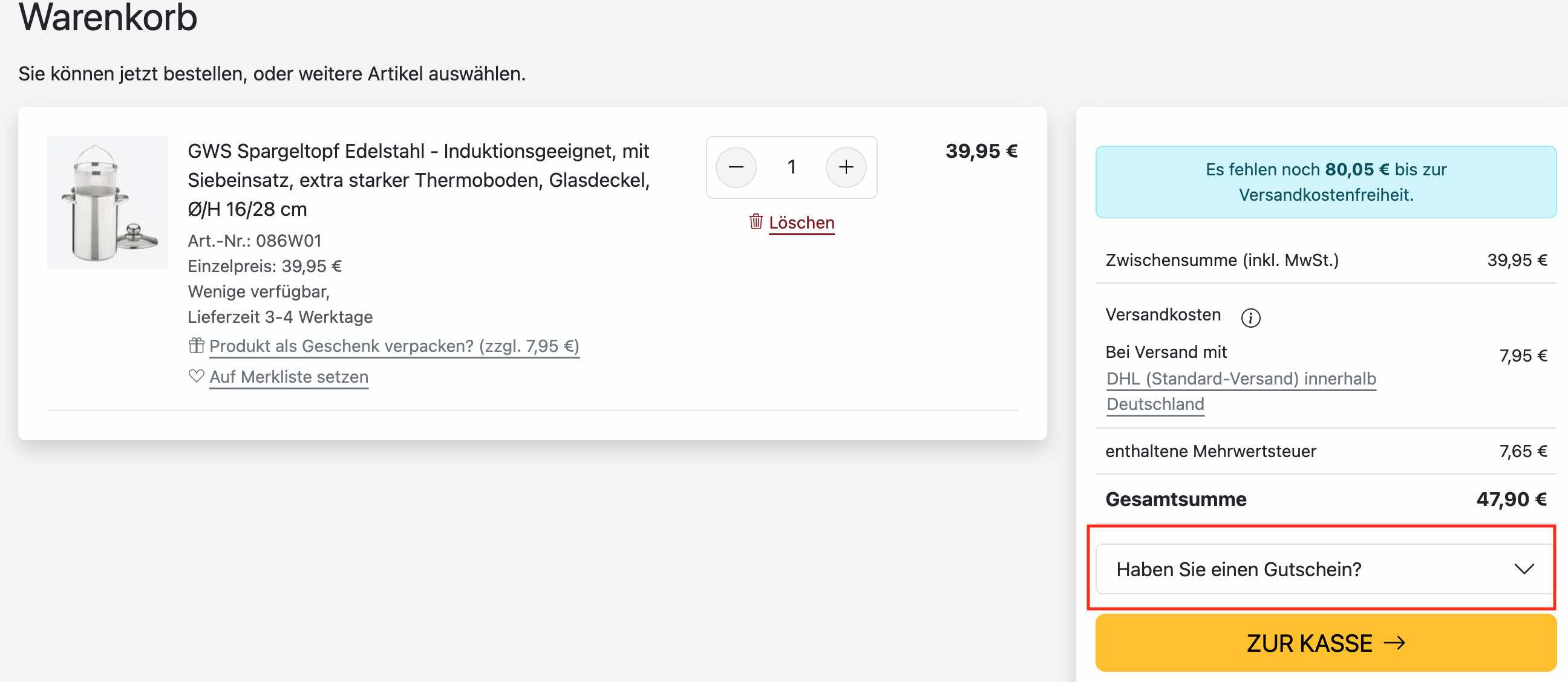 Gutschein einlösen