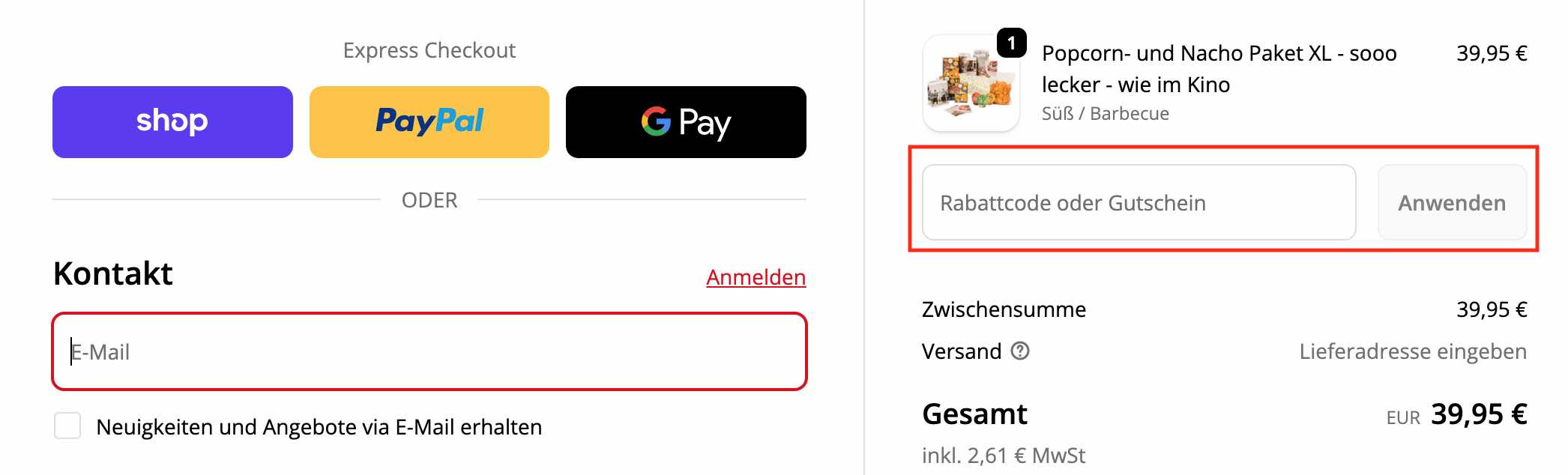 Gutschein einlösen