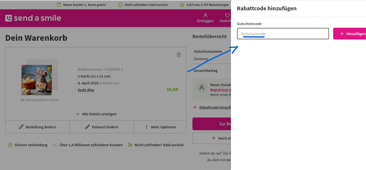 send a smile Rabattcode