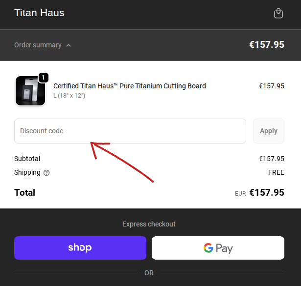 Titan Haus Rabattcode einlösen