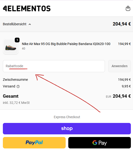 4elemtnos gutschein einlösen