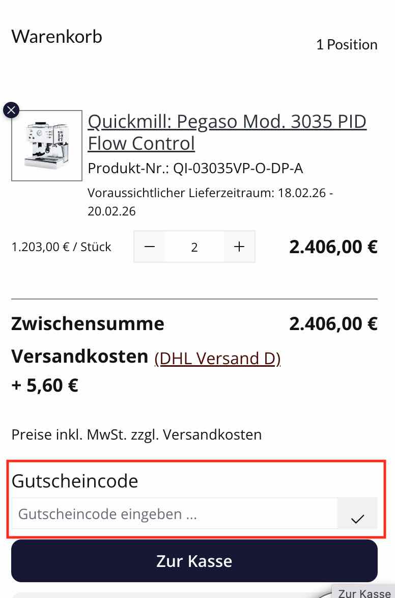 Gutscheincode einlösen