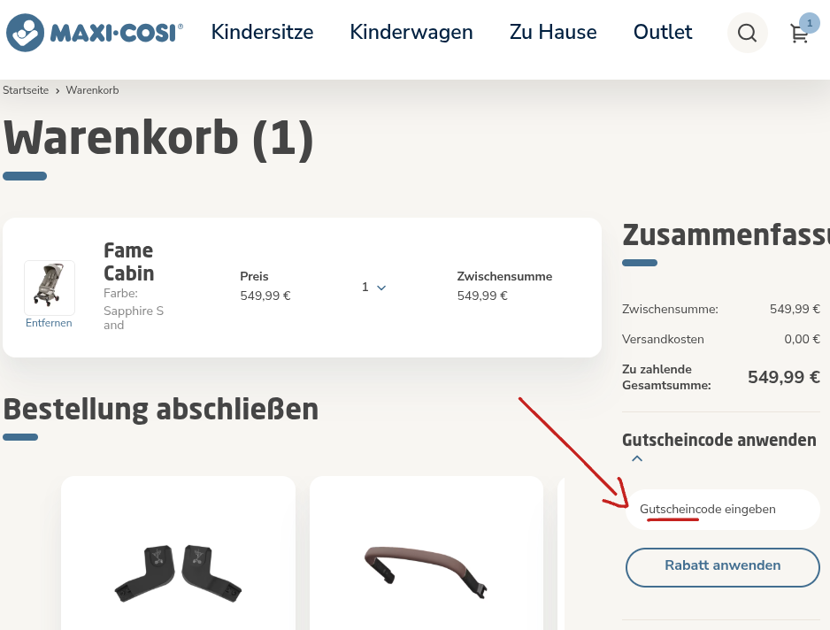 Maxi-cosi gutschein einlösen