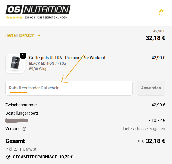 Gutschein bei Os Nutrition einlösen