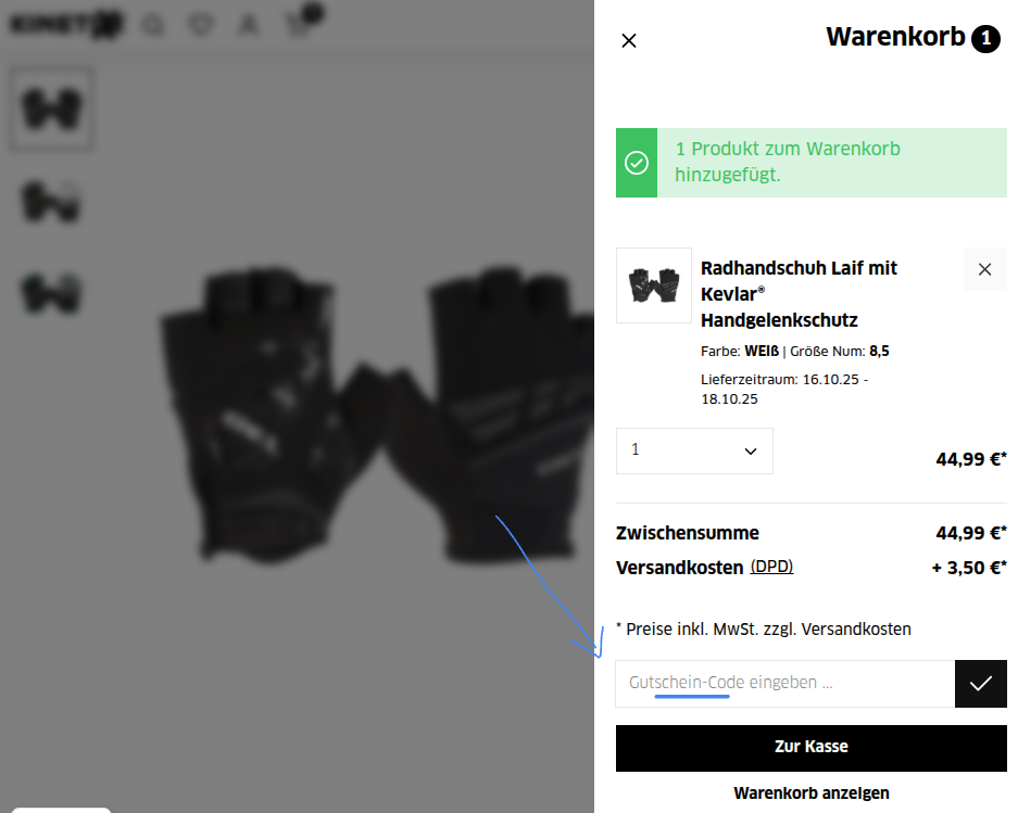 Rabattcode bei Kinetixx einlösen