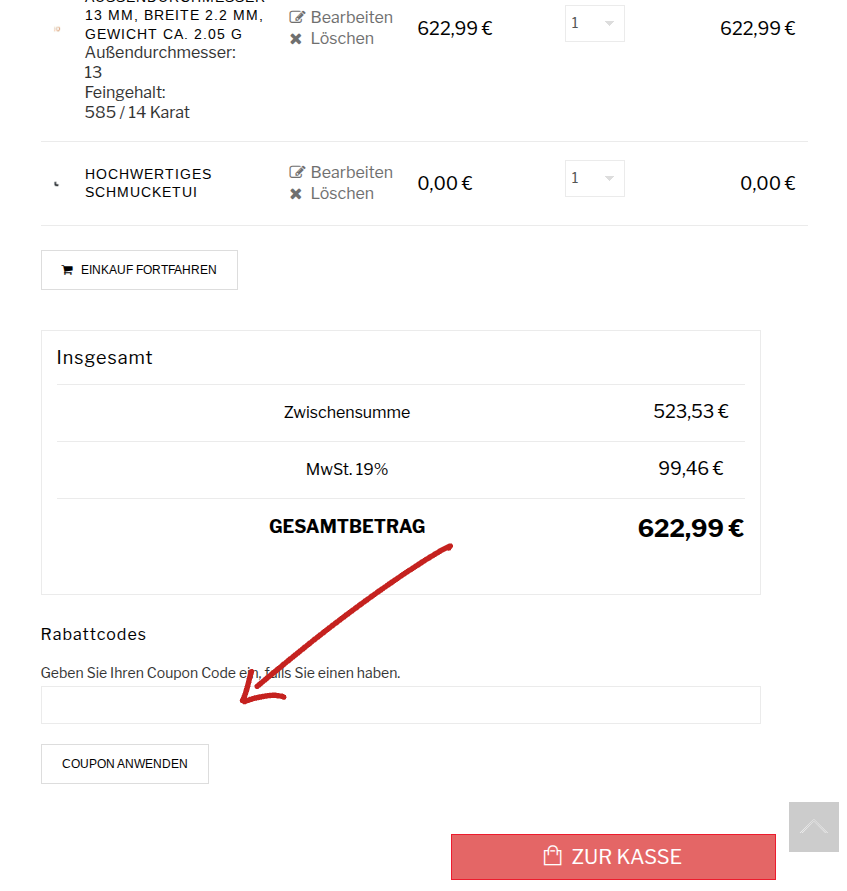 Edelind Rabattcode einlösen