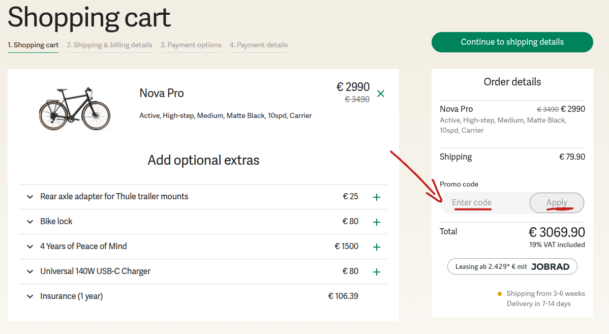 Rabattcode bei Ampler einlösen