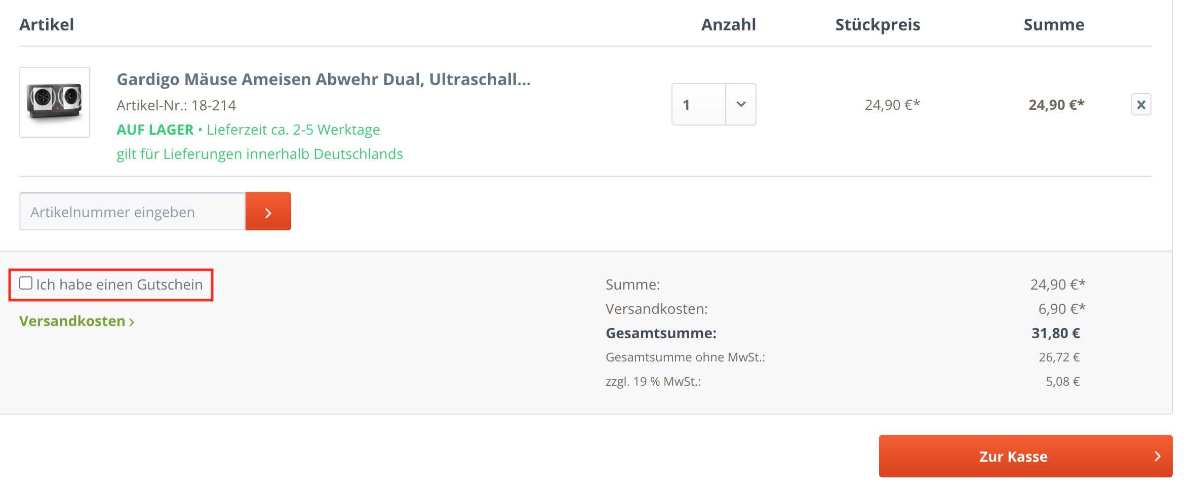 Gutschein einlösen