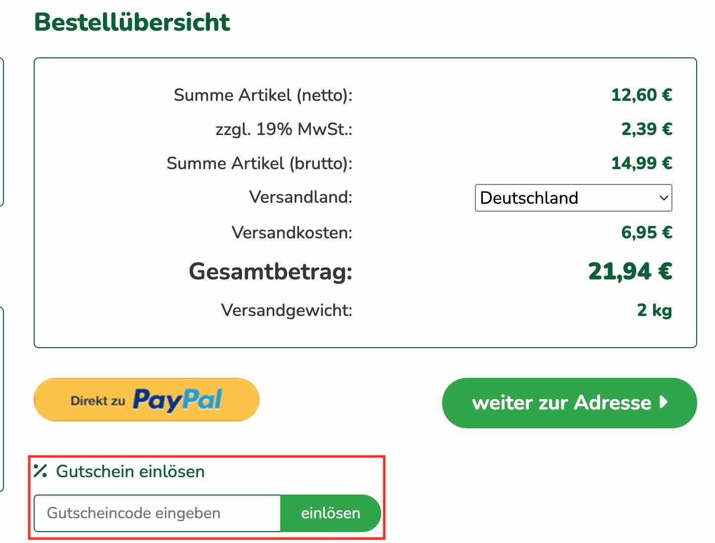 Gutschein einlösen