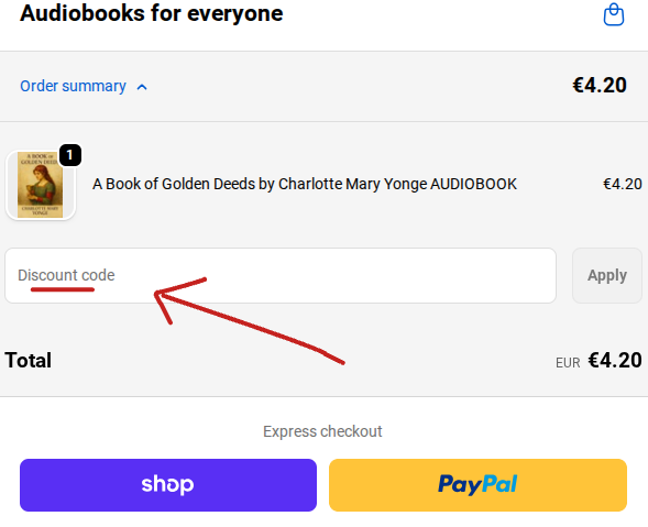 audiobooks discountcode einlösen