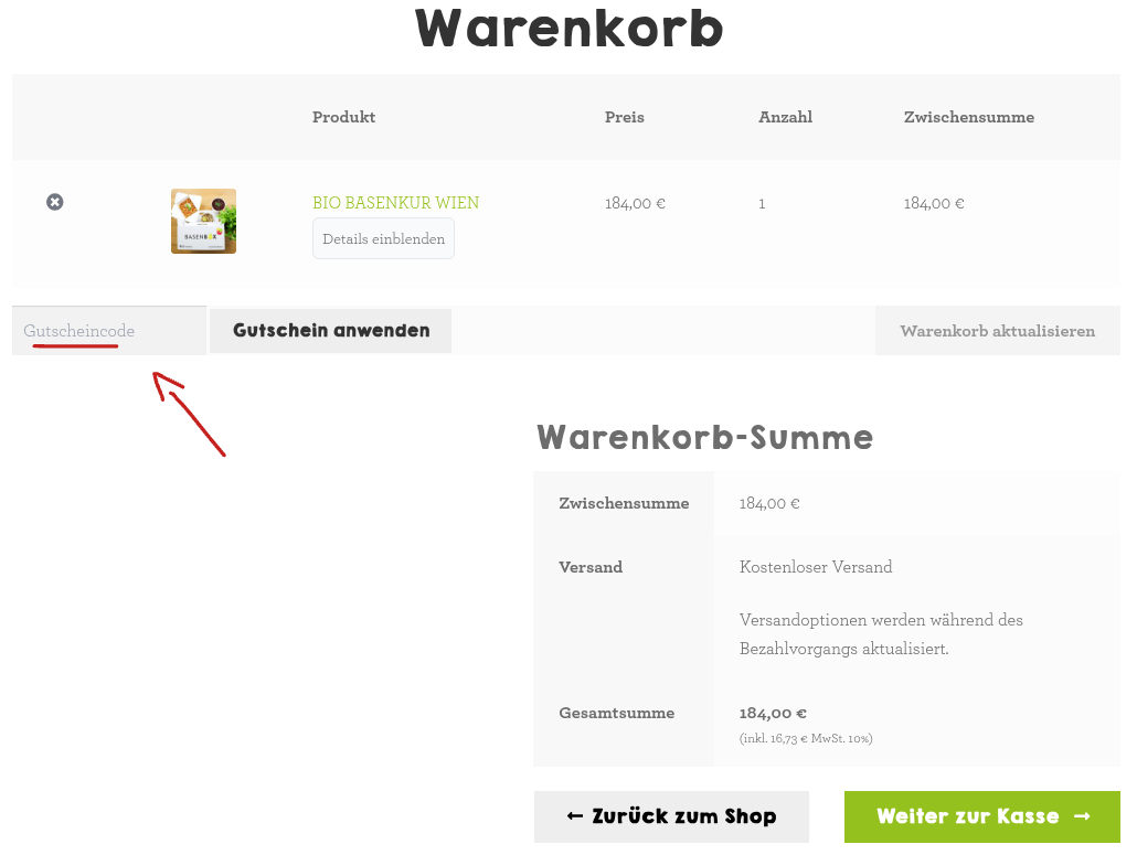 Rabattcode bei Basenbox einlösen