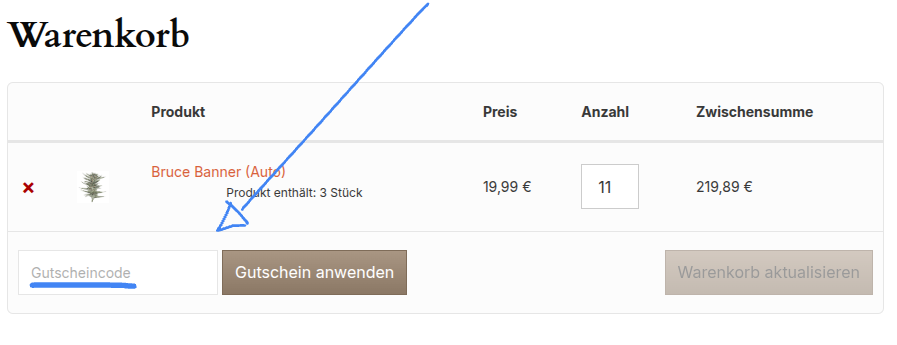 Rabattcode einlösen