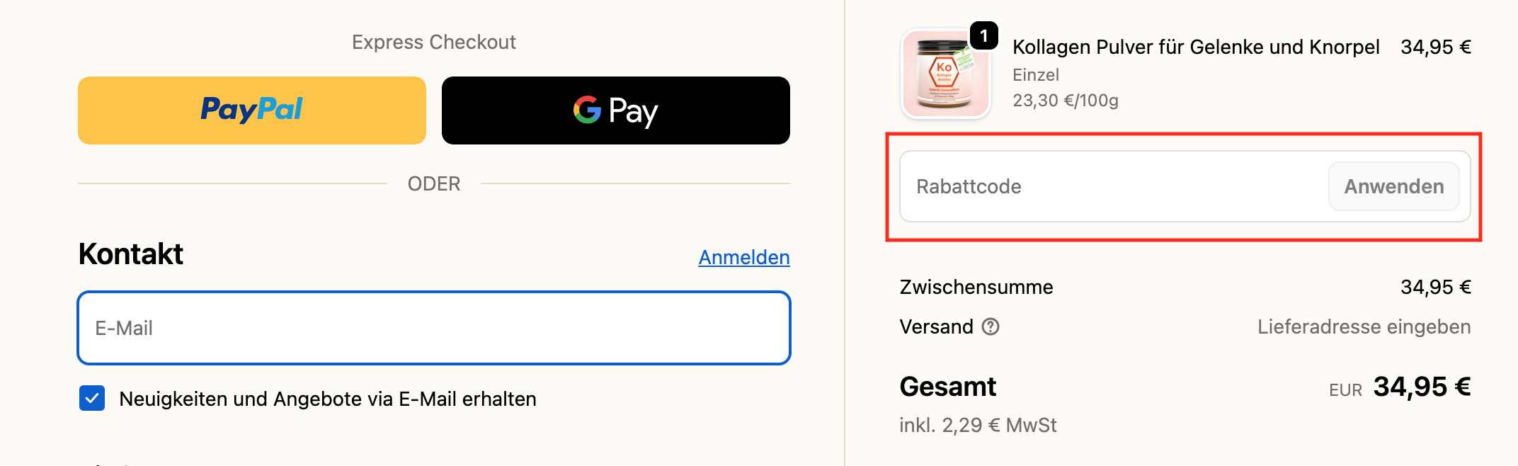 Gutschein einlösen