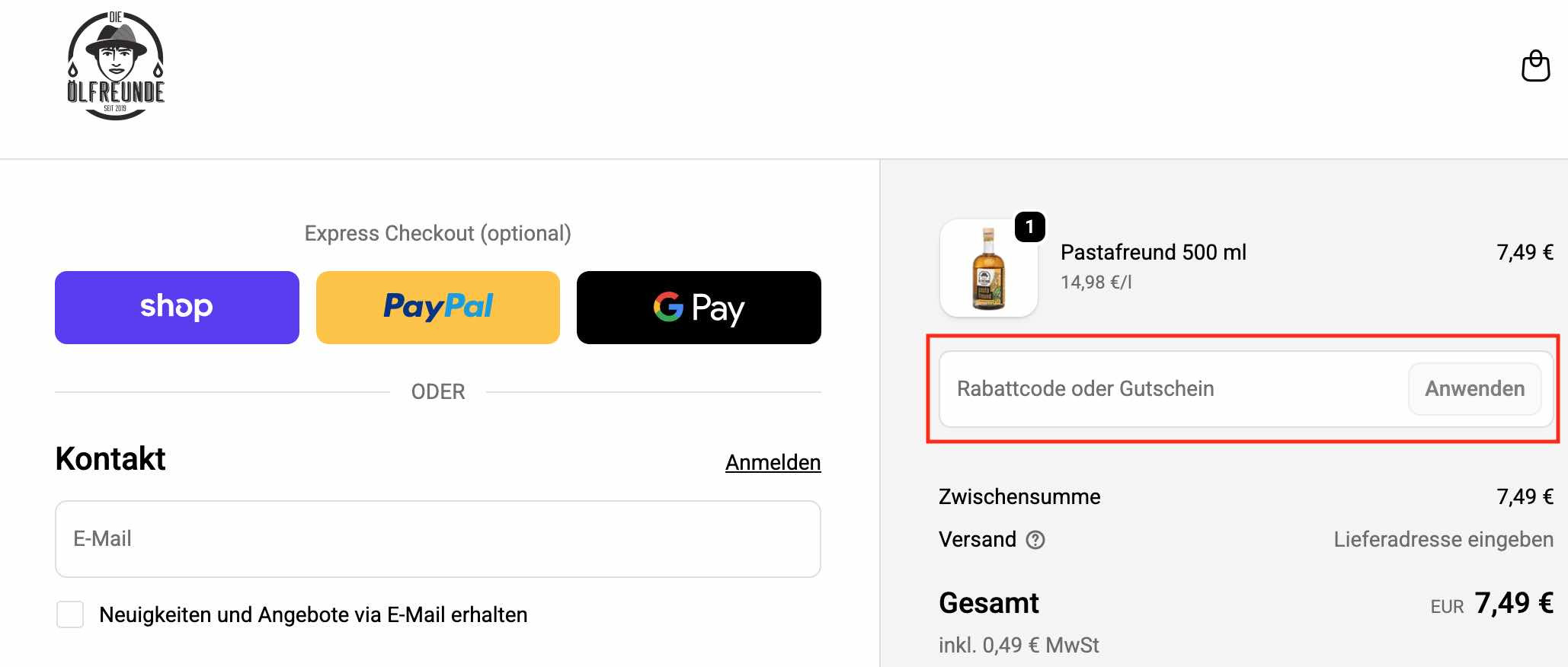 Gutschein einlösen