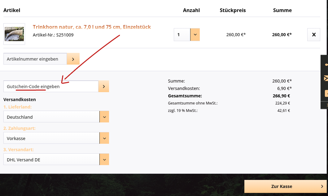 Rabattcode bei hornschleiferei.de einlösen