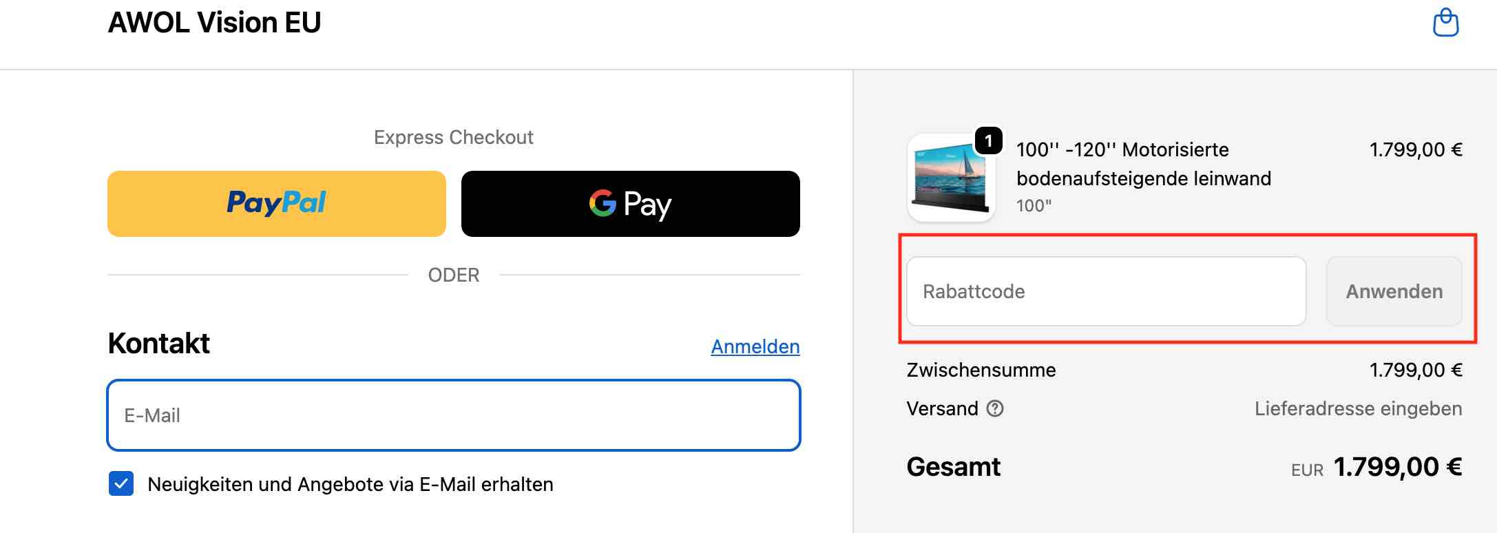 Gutschein einlösen