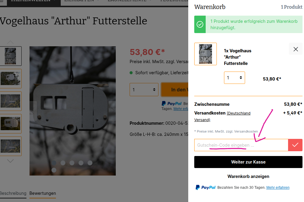 Rabattcode bei Wupperkotten einlösen