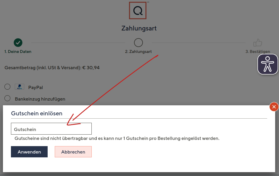  Gutscheincode einlösen