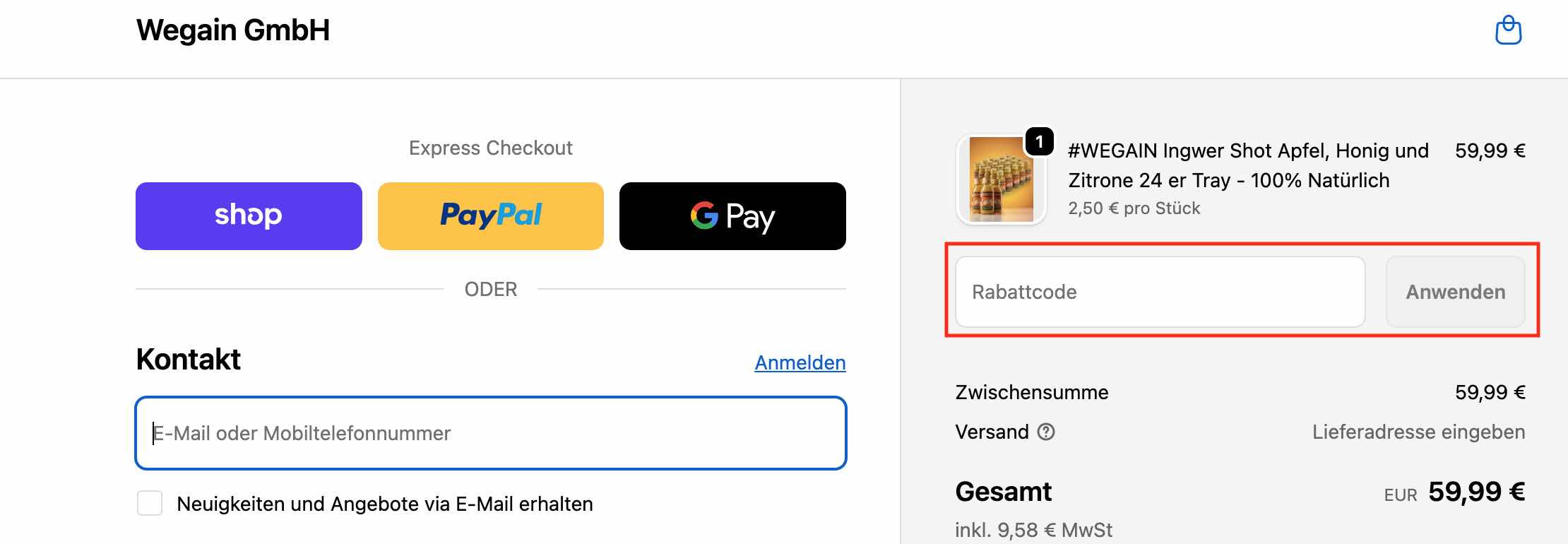 Gutschein einlösen