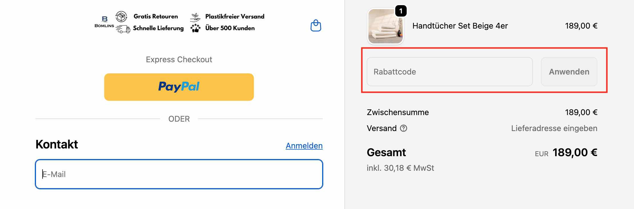 Gutschein einlösen