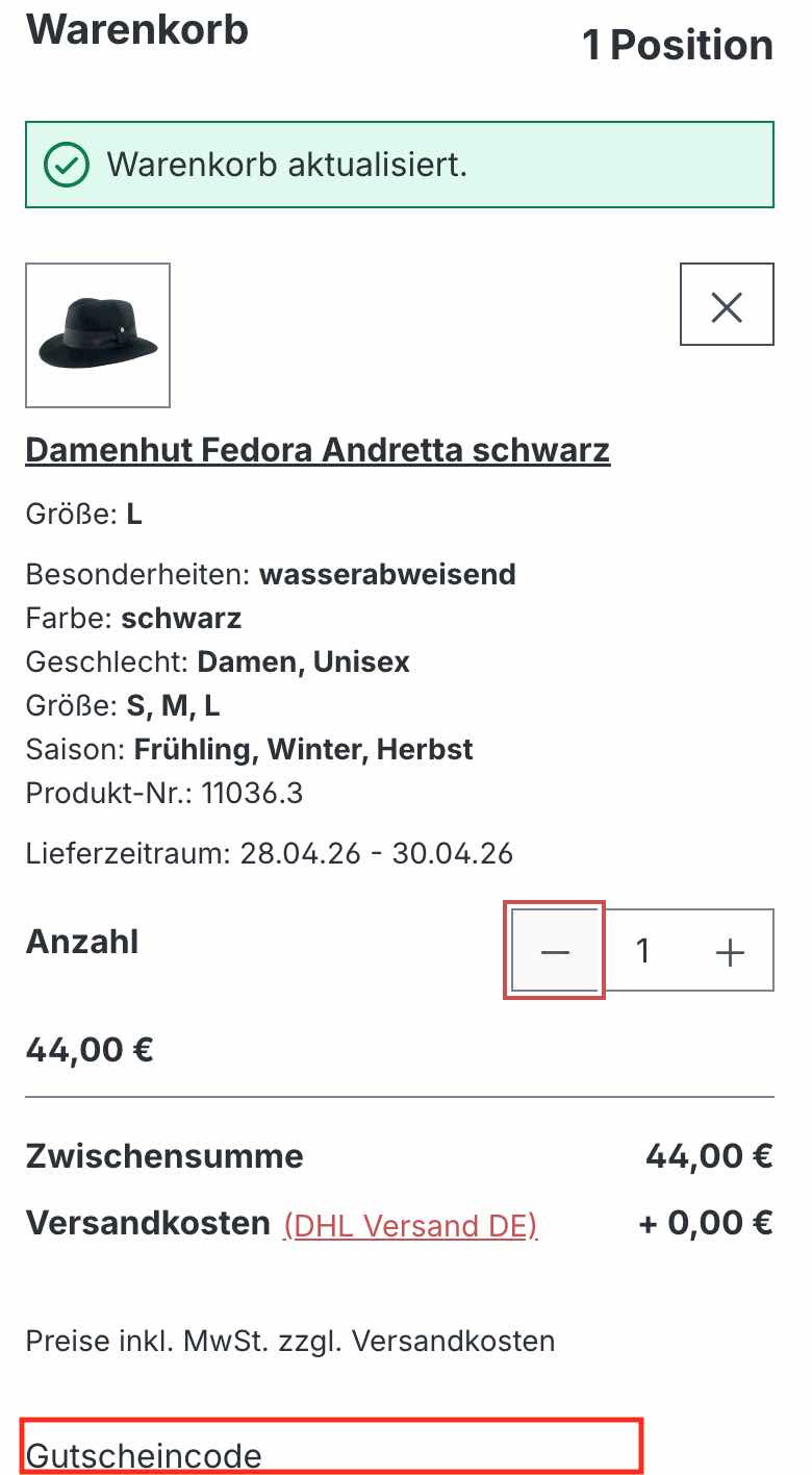 Gutschein einlösen