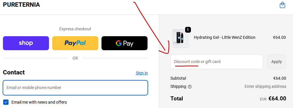 Rabattcode einlösen