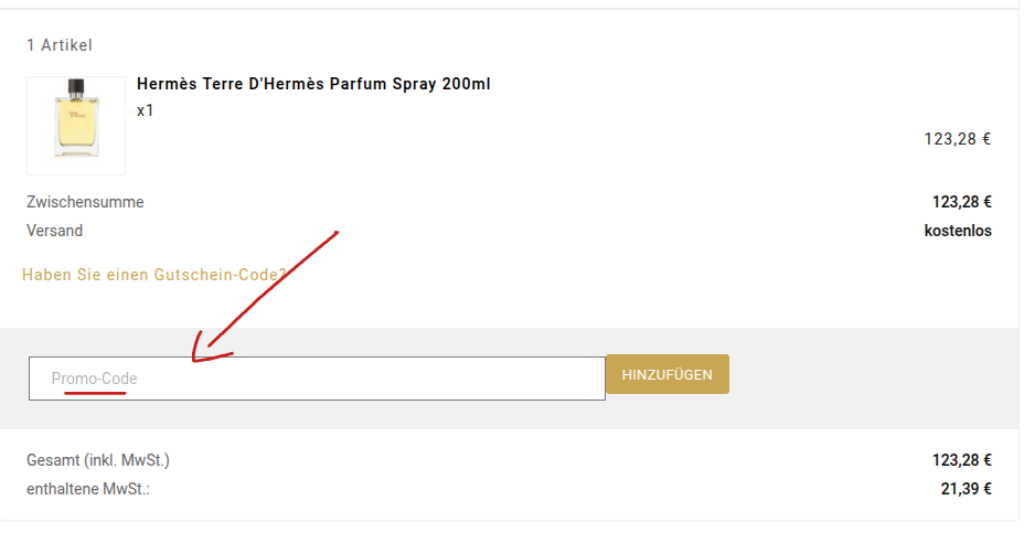 Promocode einlösen