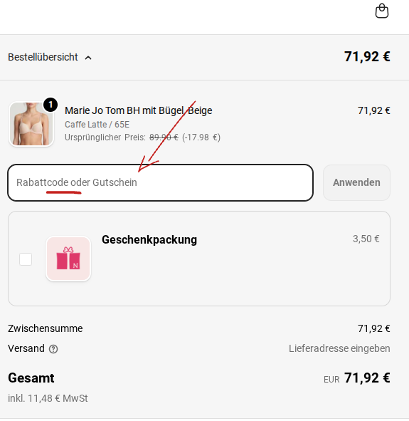 Rabattcode bei NetLingeri einlösen