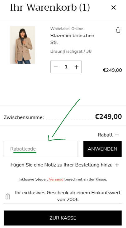 Rabattcode bei White Label by RoFa einlösen